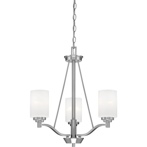 Durham 3 Light 20.5 inch Satin Nickel Chandelier Ceiling Light